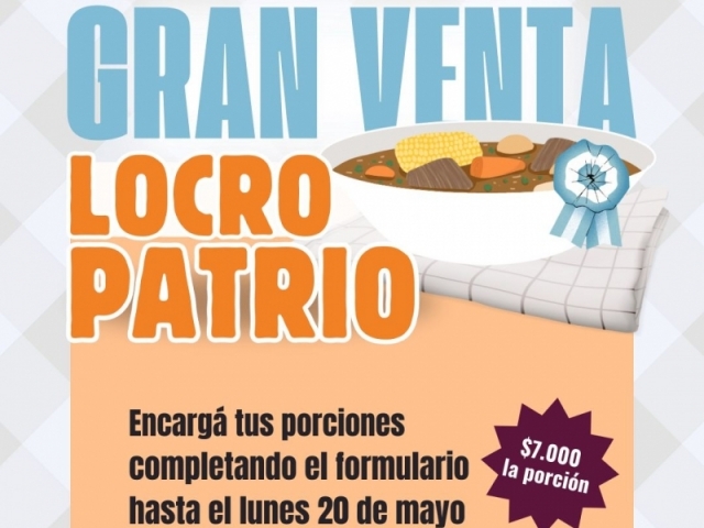 Locro Patrio: ¡hacé tu pedido!